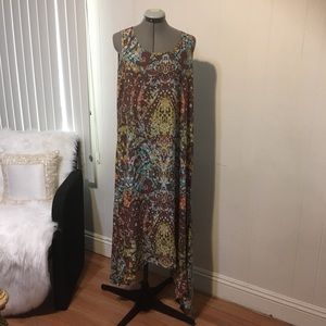 Pure sage high low  sleeveless  dress.